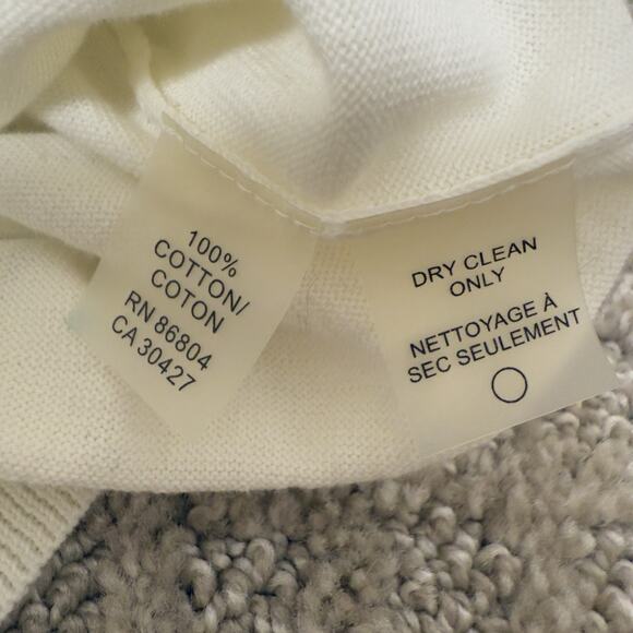 Magaschoni Cotton Cardigan Sweater - Small Buttons | XL | Cream | Preppy - Picture 8 of 8